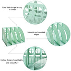 SAYEEC Sturdy Magazine Holder 4 Compartments Plastic Desktop File Organizer File Dividers Office Organizer Storage Document Magaizne Rack Display Box (Green) - color: Green-4 Sections