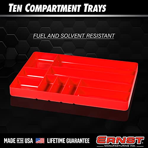Ernst MFG 10 Compartment Drawer Organizer: Heavy Duty Stackable Tray for Automotive Tool Organization -Low Profile Toolbox - Nuts and Bolts, Tools, Parts, Easy to Clean - Black - Made in the USA - color: Black, size: 10-Compartments