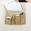 Sofa Armrest Organizer, Armchair Caddy Remote Control Holder for Recliner Couch Arm Chair Caddies with 5 Pockets for Magazine Tablet Phone TV Remotes,Khaki,31x83cm - color: Khaki