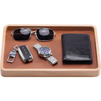 ProCase Wooden Valet Tray for Men, Wood Catch-All EDC Organizer, Nightstand, Entryway Bedside Dump Holder, for Wallets, Keys, Watches, Phones, Loose Change, Trinkets -LightBrown - color: Light Brown