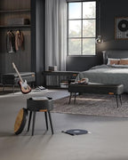 VASAGLE EKHO Collection - Bench for Entryway Bedroom, Synthetic Leather with Stitching, Ottoman Bench with Steel Legs, Living Room, Mid-Century Modern, Loads 660 lb, Ink Black ULOM076B01 - color: Ink Black, style: Steel Leg Bench