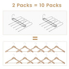 Pants Hangers Space Saving,Closet Hangers 5 Layers 2 Uses Multi Functional Pants Rack,Metal Heavy Duty Wardrobe Organizer Racks for Clothes Trousers Scarves Ties (2Pack Silver) - color: 2pack Silver
