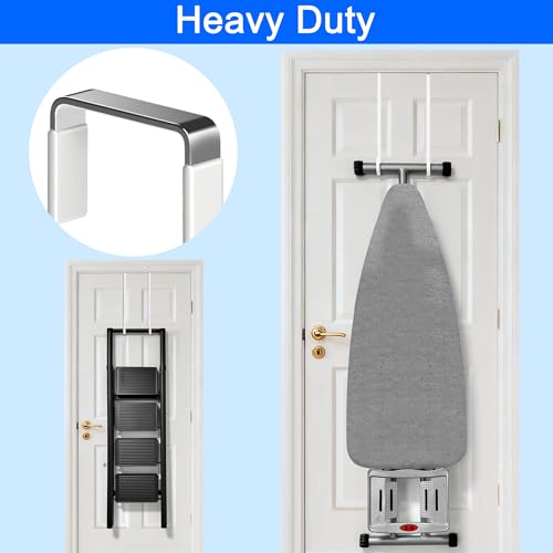 Mars-Rock Over the Door Metal Hooks with Plastic Coating 14.2" Fit 0.5" to 1 3/8" Door 4 Pcs Heavy Duty Single Towel Robe Rack Wreath Bathroom Shower Hanger Shoe Organizer Ironing Board Long White - color: M: WT 14.2" fit 0.5" to 1 3/8" door 4pcs
