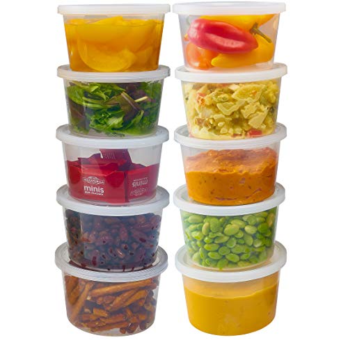 DuraHome - Deli Containers with Lids Leakproof - 40 Pack BPA-Free Plastic Microwaveable Clear Food Storage Container Premium Heavy-Duty Quality, Freezer & Dishwasher Safe (16 oz.) - size: 16 oz. (40 Sets)
