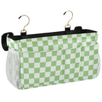 Bedside Caddy Hanging Bunk Bed Caddy Bed Organizer Hanging Pocket with 2 Hooks Bedside Storage Organizer Pocket Bag Holder Checkered Light Green - color: Checkered Light Green