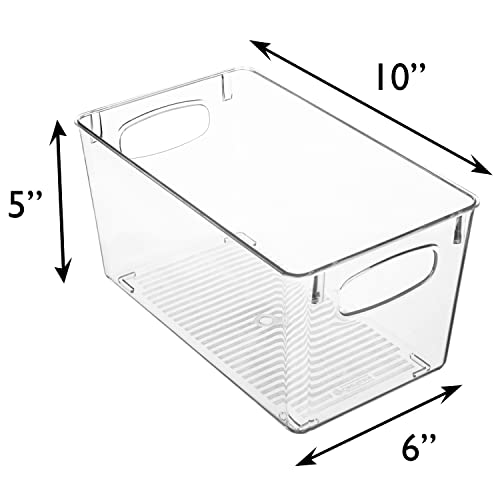 ClearSpace Clear Plastic Storage Bins – Perfect Kitchen Organization and Storage or Pantry Storage – Fridge Organizer, Pantry Organization and Clear Storage Bins, Cabinet Organizers - size: 2 Pack