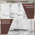 REINHARDT Adjustable Shower Caddy Hanging Rustproof Shower Caddy for Handheld Showerheads, Shower Organizer with Hooks Soap Holder, Anti-Swing Shower Rack Bathroom Accessories, Silver - color: Silver