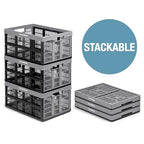 CleverMade Collapsible Utility Crates, Ocean, 3 Pack, 45L/11 Gal, 66 lbs Capacity, Stackable Containers, Heavy Duty, Space-Saving Baskets,Polypropylene (PP) - color: Ocean, size: 45L - 3 Pack
