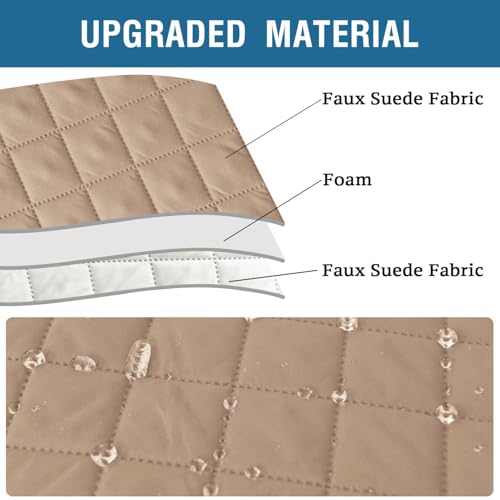 2 Pack Water Resistant Armrest Covers for Chairs and Sofas Couch Arm Covers for Sofa with 3 Pockets for Phone Sofa Arm Protector for Pets, Cats (Sand) - color: Sand
