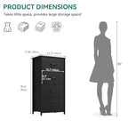 YITAHOME Storage Tower with 4 Drawers - Fabric Dresser, Organizer Unit for Bedroom, Living Room, Closets - Sturdy Steel Frame, Easy Pull Fabric Bins & Wooden Top - color: Cool Black, style: 4-Drawer