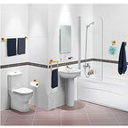 5 Pieces Bathroom Hardware Accessories Set Brushed Gold, 24Inch Bathroom Towel Rack Set SUS304 Stainless Steel, Square Bath Towel bar Set Wall Mounted, Heavy Duty - color: Brushed Gold, size: 24" 5pcs