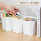 Citylife 17 QT Plastic Storage Box with Removable Tray and 6 Detachable Tall Inserts Craft Organizers and Storage Clear Storage Container for Organizing Crayon, Craft, Sewing, Playdoh, 2 Packs - size: 17 Qt- 2 Pack- W