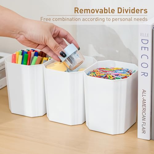Citylife 17 QT Plastic Storage Box with Removable Tray and 6 Detachable Tall Inserts Craft Organizers and Storage Clear Storage Container for Organizing Crayon, Craft, Sewing, Playdoh, 4 Packs - size: 17 Qt- 4 Pack- W
