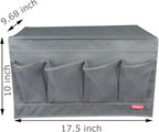 Bedside Storage Organizer with 6 Pockets, Bedside Caddy, Table Cabinet Storage Organizer, TV Remote Control, Phones, Magazines, Tablets, Accessories, Gray
