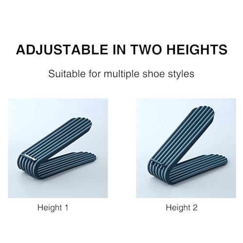 EUBUY Shoe Slots Organizer, Shoe Stackers for a Pair of Shoes, Adjustable Shoe Stacker Storage Space Saver for Closet Organization and Maximizing Storage