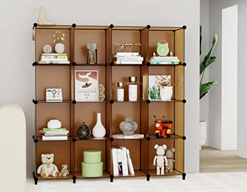 HOMIDEC Closet Organizers and Storage, 9 Cube Storage Organizer Cubes, Portable Closet Organizer Shelves for Clothes, Bedroom, Wardrobe, Kids Room, Bathroom, Brown - color: Brown, size: Large