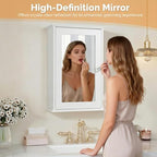 Bonnlo White Mirrored Medicine Cabinet - Wall Mounted Bathroom Storage Organizer with Single Door, 2 Adjustable Shelves & Magnetic Lock, Reversible Small Vanity Cabinet for Over the Toilet/Sink - size: Small - Mirrored