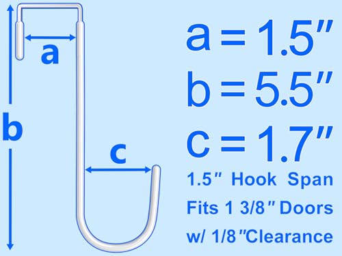 Mars-Rock Over The Door Metal Hooks with Plastic Coating 5.5" Fit 0.5" to 1 3/8" Door 8 Pcs Heavy Duty Single Towel Robe Rack Wreath Bathroom Shower Hanger Shoe Organizer Ironing Board Short White - color: G: WT 5.5" fit 0.5" to 1 3/8" door 8pcs