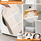 Collapsible Laundry Baskets with Easy Carry Handles, 95L Clothes Hamper for Storage, Foldable Laundry Basket Tear-proof, Large Pop Up Hampers for Laundry, Bedroom, Bathroom, Dorm Beige - style: Beige