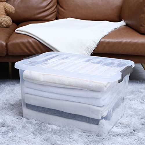 ITYLIFE CITYLIFE Citylife 6 Packs 44.4 QT Plastic Storage Bins with Lids Large Stackable Storage Containers for Organizing Clear Storage Box for Garage, Closet, Classroom, Kitchen - size: 44.4 Qt. - 6 Packs