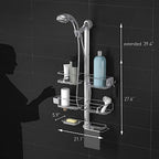 simplehuman Adjustable and Extendable Shower Caddy XL, Stainless Steel and Anodized Aluminum - style: Extra-Large