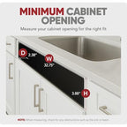 Rev-A-Shelf 30" Tip-Out Plastic Sink Tray for Kitchen and Bathroom Base Cabinets, Large Pullout Vanity Shelf Home Organizer, White, LD-6591-30-11-1 - size: 30.4" x 3.8" x 2.1"