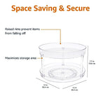 Amazon Basics 2 Tier Lazy Susan Turntable Organizer for Condiments, 12" Diameter, Clear - size: 12" Diameter, 2 Tier