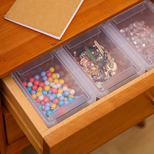 Citylife 8 Packs Plastic Bead Organizers 0.53 QT Clear Storage Containers with Lids for Craft Storage Small Storage Box, 5.28 x 3.86 x 2.36 Inches - color: Clear White, size: 0.53 QT(8 Pack)