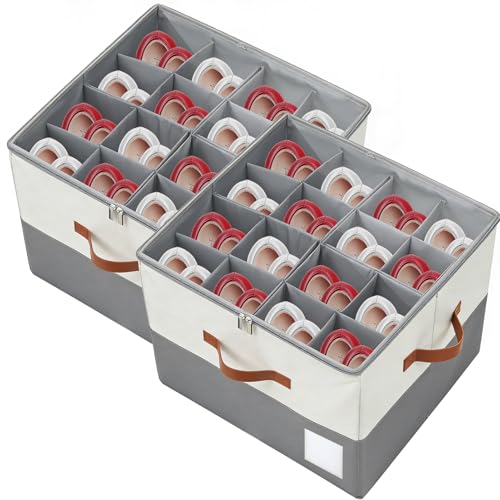 Shoe Organzier for Cloest - 2pack Adjustable Shoe Storage Box Fits 8-16 pairs,shoe Bin with Pop-Up dividers,Space Saver shoes Box organizer with Clear Dust Cover,Foldable shoe Cubby Storage Containers - color: White&Gray, size: 2pack