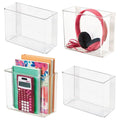iDesign Adhesive Organizer Bin - Damage-Free Hanging for Kitchen, Bathroom, or Office - Set of 4 - Clear - style: Pack of 4