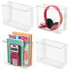 iDesign Adhesive Organizer Bin - Damage-Free Hanging for Kitchen, Bathroom, or Office - Set of 4 - Clear - style: Pack of 4