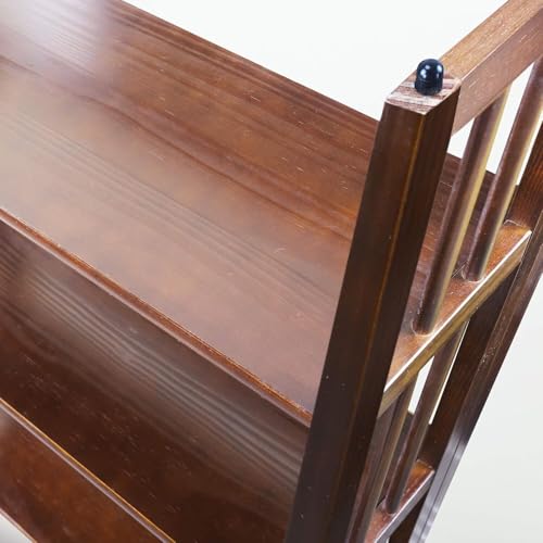 HomeStock 3-Shelf Stackable Folding Office Wood Furniture Bookcase, Contemporary Home and Office Furniture, Sturdy Wooden Shelving Storage Walnut/27.5 Inch - color: Walnut, size: 27 5 Inch