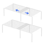 Redrubbit 4-Piece Expandable Metal Rustproof Storage Shelf Rack, Kitchen Counter and Cabinet Organizer, Space Saver for Fridge, Bathroom, White, Set of 2 - color: White