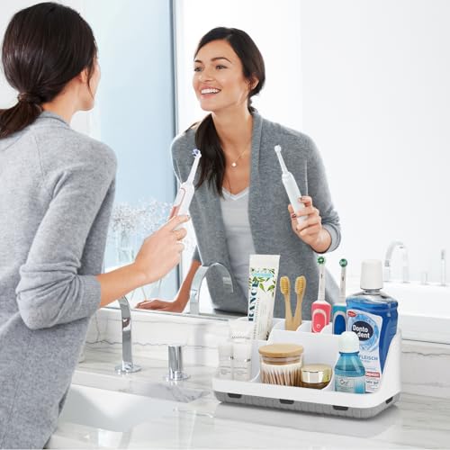GFWARE Toothbrush Holders for Bathrooms Countertop Organizer - Kids Electric Toothbrush and Toothpaste Holder Detachable 7 Slots Tooth Brush Organization Bathroom Accessories Storage Vanity, White - color: White