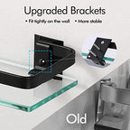 KES Bathroom Wall Shelf Aluminum Extra Thick Tempered Glass Rectangular 1 Tier Basket Wall Mounted Black, A4126A-BK - color: Black (1 Pack)