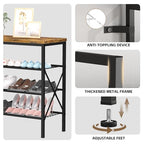 4-Tier Tall Shoe Rack, Large Capacity Shoe Shelf Holds 16 Pairs, Shoe Shelf for Entryway, Hallway, Living Room, Rustic Brown - color: Rustic Brown, size: 27.8" x 10.8" x 26.6"