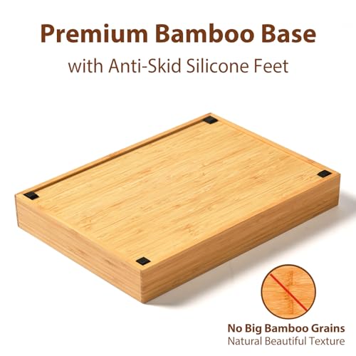 Umilife Bamboo Kitchen Drawer Organizer, 9 Inch Silverware Utensils Tray Holder for Small Drawer, Wood Caddy for Flatware Cutlery Knives - size: 9 x 13 inch (5 Slots)