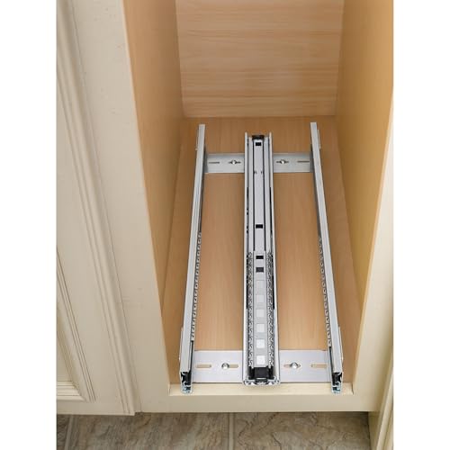 Rev-A-Shelf 8" Pullout Kitchen Cabinet Storage Organizer Slide Out Pantry Spice Rack with Adjustable Shelves for 8.5" W Cabinet Opening, 448-BC-8C - size: 8"W"