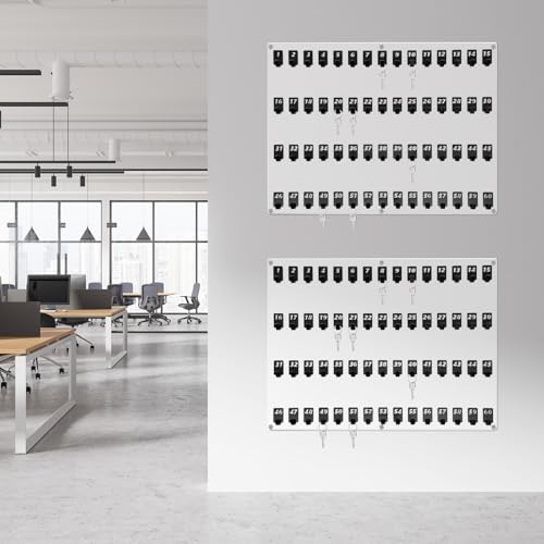 Beeveer Acrylic Key Board with 60 No. Hooks Wall Mount Key Rack Holder Hanger Storage Collection for School, Garage, Car Dealer, Office, Hotel, Real Estate(Transparent) - color: Transparent, size: 60 Hooks