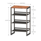 CHEMPFR Narrow 4-Tier Shoe Rack, Slim Space-Saving Shelf with Decorative Wood Top & Steel Mesh, Entryway/Closet/Dorm Organizer, 16.5x11.8x27.9 Inches - size: 4 Tier (16.5″x11.8″x27.9″)