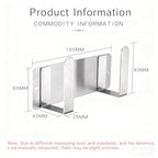 Stainless Steel Wall Mounted Cutting Board Holder Punch-Free Adhesive Multifunctional Kitchen Organizer Pot Lid Storage Rack 7" x 2.3" x 1.8" - color: Silver