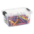 Superio Mini Storage Container Plastic Crayon Box Art Supplies and Sewing Case Stackable Clear Small Organizer for Beads, Stationery, Chalk, and Food, 1.05 Quart - size: 1.05 Quarts