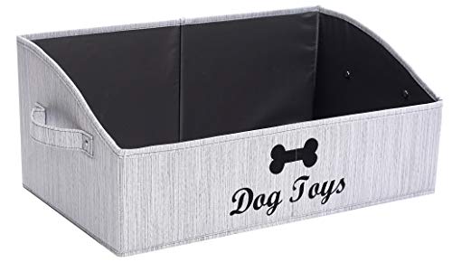 Morezi Dog Toy Basket - Organize Pet Toys, Blankets, Leashes, Chews in Living Room, Playroom, Closet, Shelf - Grey - color: Grey