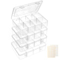 QUEFE 4 Pack 8 Grids Bead Organizers and Storage Tackle Box Organizer Plastic Organizer Box with Removable Dividers or Candies Snacks Electronics Jewelry Small Parts - size: 4pcs