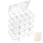 QUEFE 4 Pack 8 Grids Bead Organizers and Storage Tackle Box Organizer Plastic Organizer Box with Removable Dividers or Candies Snacks Electronics Jewelry Small Parts - size: 4pcs