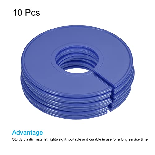 PATIKIL Clothes Dividers 10 Pack Blank Clothing Rack Size Sorting Reusable Wardrobe Round Hanger Separator, Blue - color: Blue