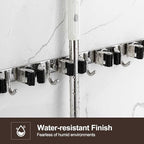 2 Pack Wall Mount, Stainless Steel Broom Hanger, Heavy Duty Mop and Broom Holder Tool Racks Utility Hooks for Laundry Room Garden Garage, Grey (4 Racks and 5 Hooks) - color: Gray, size: 2Pack 4R5H