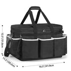 HODRANT Extra-Large Cleaning Caddy with EVA Hard Bottom, High Capacity Cleaning Supplies Organizer for Housekeeping & Home Work, Cleaner Tools Tote Bag with Shoulder Strap, Patent Design