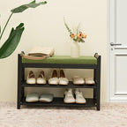 PETKABOO Shoe Rack Bench with Storage 27.6 in, Black Shoe Storage Bench with Cushion for Entryway, Hallway, Bedroom, Living Room - color: Black, style: 28 in