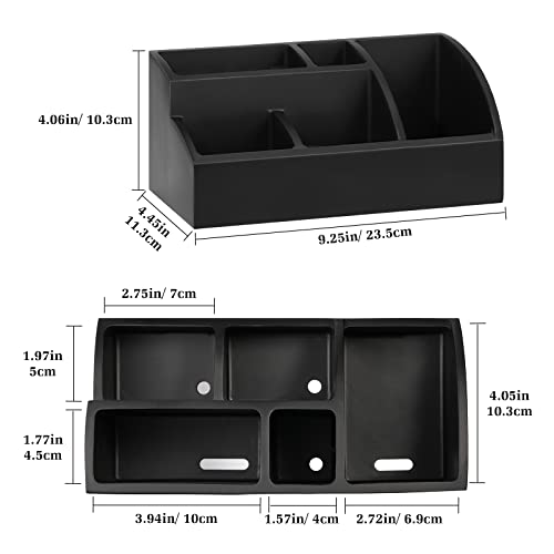 Luxspire Bathroom Counter Organizer, Toothbrush Holder for Bathroom 5 Slot, Large Bathroom Countertop Organizer Storage Marble Bathroom Accessories for Toothbrush Toothpaste, Matte Black - color: Matte Black, size: 5 Slots